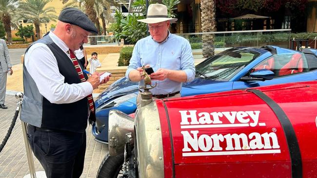 The Daily Telegraph’s reporter Matthew Benns (left) in action.