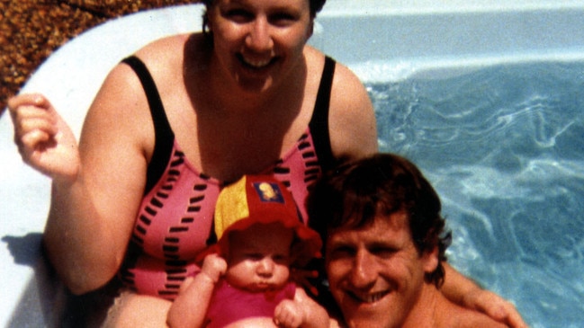 Kathleen and Craig Folbigg with baby Laura Folbigg in 1998, a few months before the child’s murder.