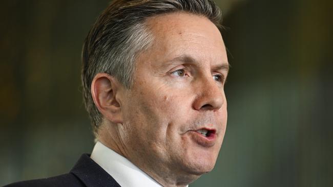 CANBERRA, AUSTRALIA  - NewsWire Photos - January 13, 2025:  Minister for Health and Aged Care Mark Butler holds a press conference at Parliament House in Canberra. Picture: NewsWire / Martin Ollman