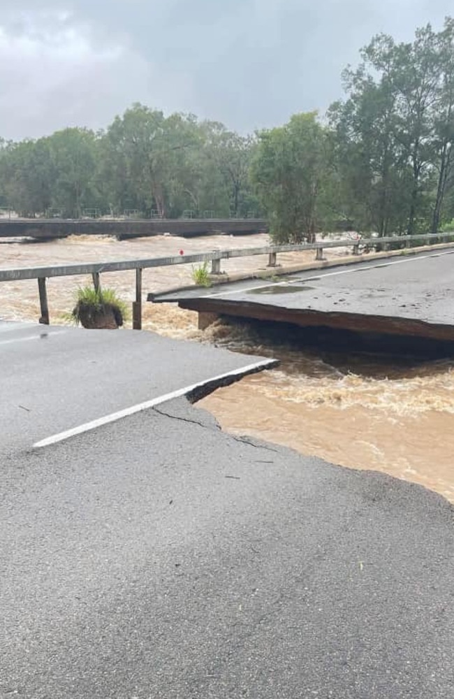 Ollera Creek Bridge washed away. Picture: Facebook