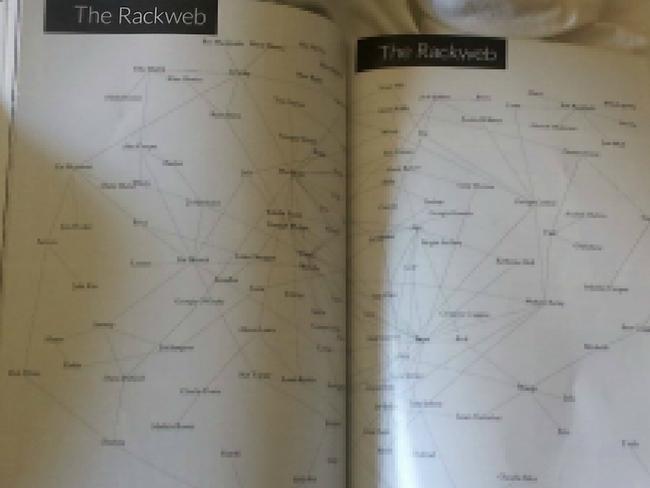 ‘The Rackweb’ maps out alleged inter-college ‘hook-ups’, naming one female student as ‘Mrs Rackweb’ for allegedly sleeping with the most men. Picture: Aparna Balakumar