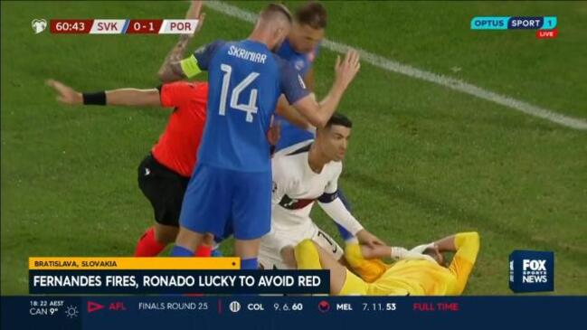 Ronaldo narrowly avoids red card!