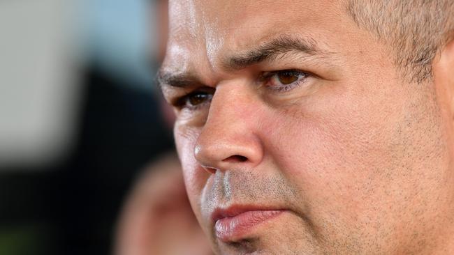 Broncos coach Anthony Seibold is seen during a press conference before Brisbane Broncos training at Clive Berghofer Field in Brisbane, Friday, June 28, 2019. The Broncos are playing the Knights in their round 15 NRL clash in Newcastle on Saturday. (AAP Image/Darren England) NO ARCHIVING