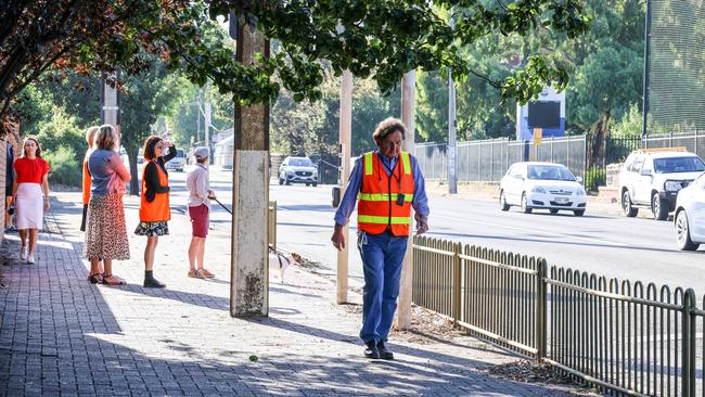 Marryatville High School Crossing- Government worker at accident scene. Picture: Image/Russell Millard Photography