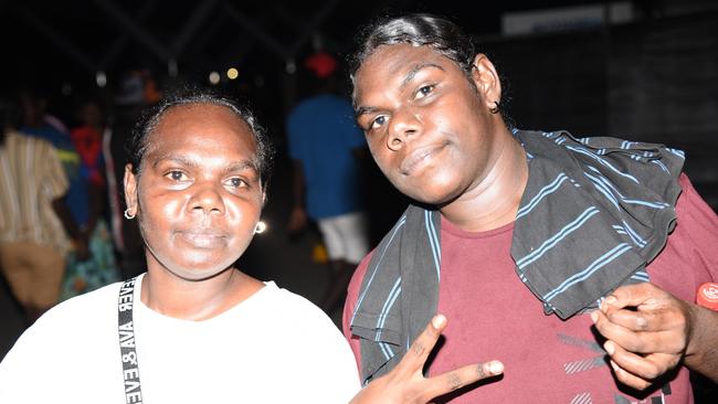 Annalisha and Laylah at Darwin's Waterfront Precinct for New Year's Eve 2024. Picture: Alex Treacy