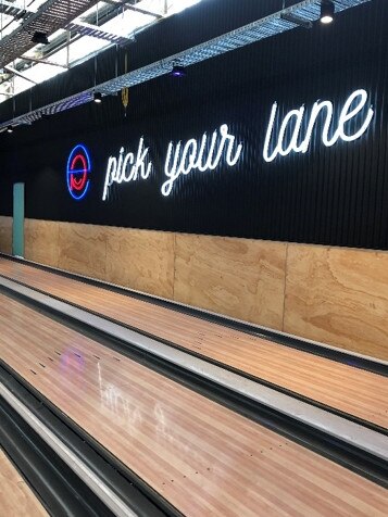 The bowling alleys are ready to go.