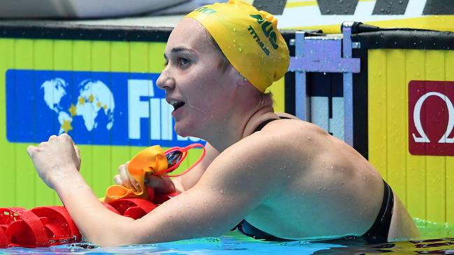 Ariarne Titmus claims gold in the Women’s 400m Freestyle Final. Picture: Getty