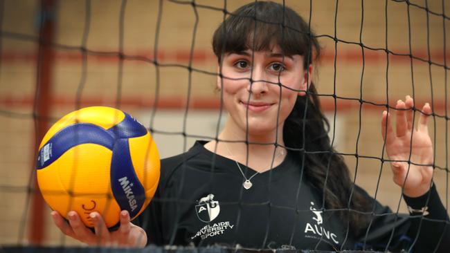 Harry Robinson-Cox identifies as a woman and plays volleyball for Adelaide University. Picture: Dean Martin