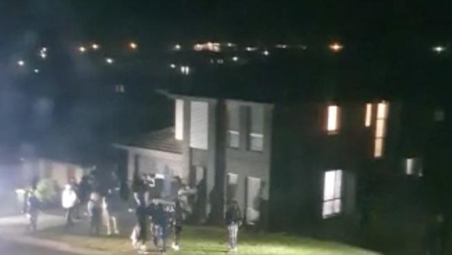 The scene at the Schofields house party last night. Picture: Social media