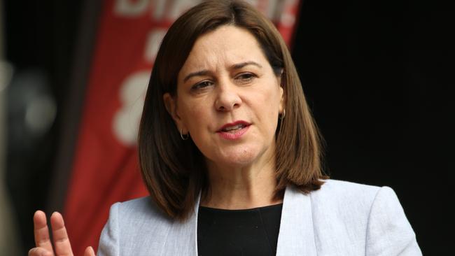 LNP Leader Deb Frecklington at a media conference on the Gold Coast talking about the border closure. Picture: Glenn Hampson