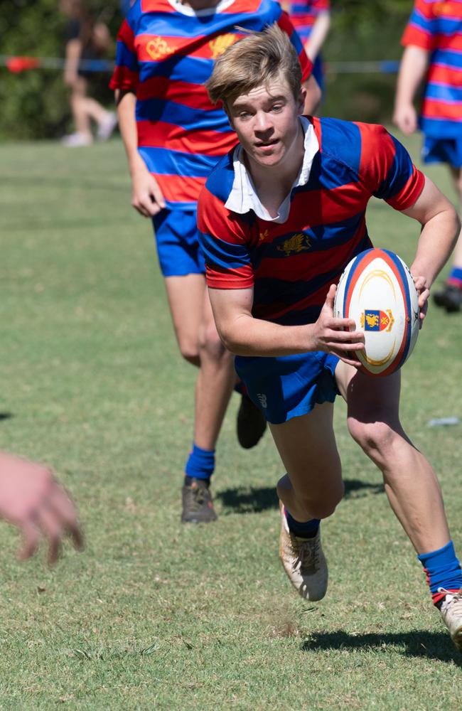 Downlands 16B vs TGS 16B. 2024 O'Callaghan Cup day at Downlands College. Photo by Nev Madsen