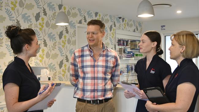 Jonathan Loughlin Dental, Bridge St, win online poll for favourite Toowoomba Dentist. From left; Theresa Comerford, Dr Jonathan Loughlin, Katie Johns, Raelene Wilks. Picture: Bev Lacey