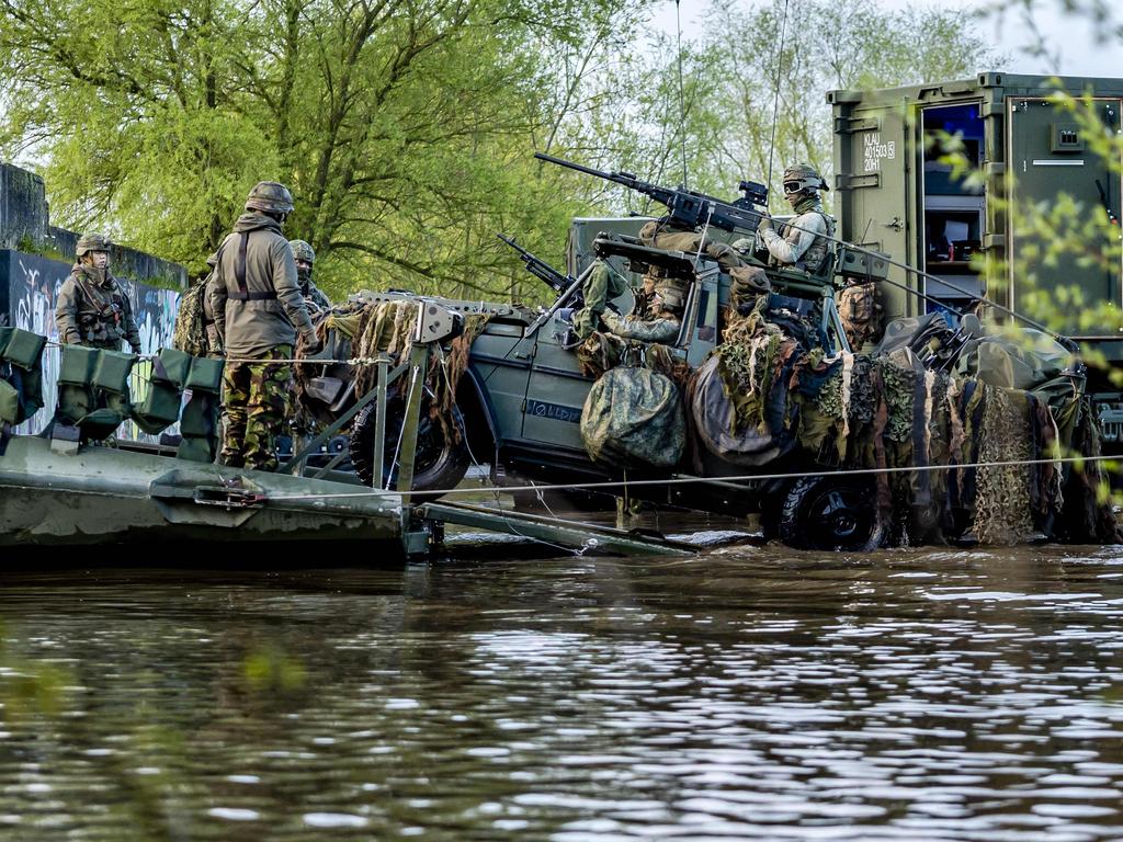 Military vehicles in the Netherlands heading to NATO exercises. Picture: Remko de Waal/ANP/AFP