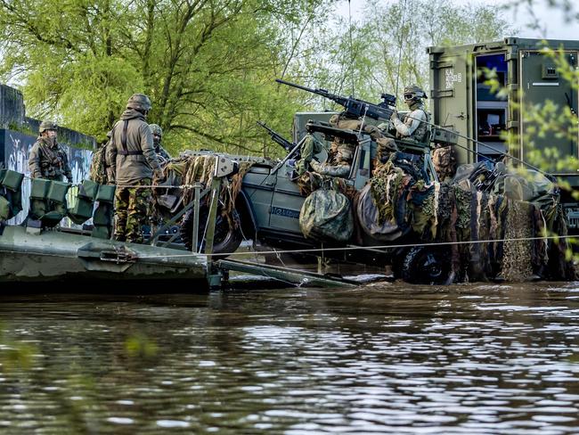 Military vehicles in the Netherlands heading to NATO exercises. Picture: Remko de Waal/ANP/AFP