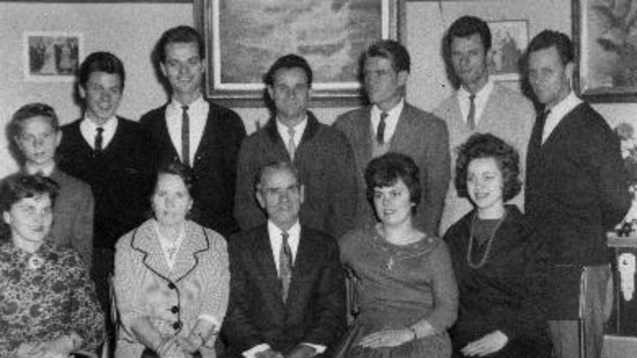 Siketa family members, back from left, Milenko, Kuzma, Bruno, Mario, Tonko, Ivan, Aldo; front, Ellena, mother Filomena, father Antun, Ida, Pierina.