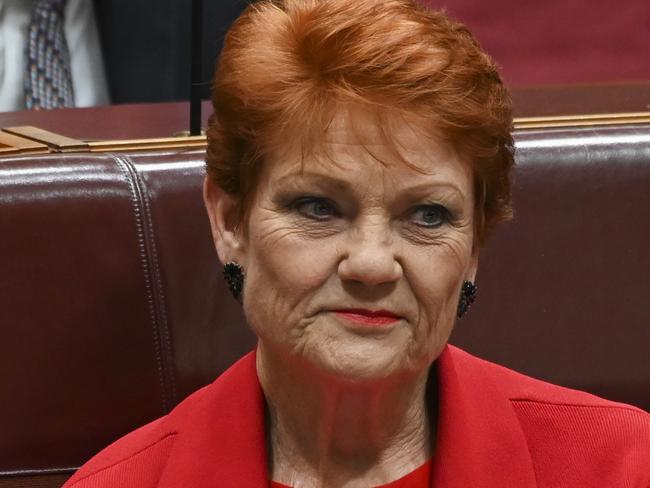 CANBERRA, AUSTRALIA - NewsWire Photos September 27, 2022: Senator Pauline Hanson during Question Time at Parliament House in Canberra. Picture: NCA NewsWire / Martin Ollman