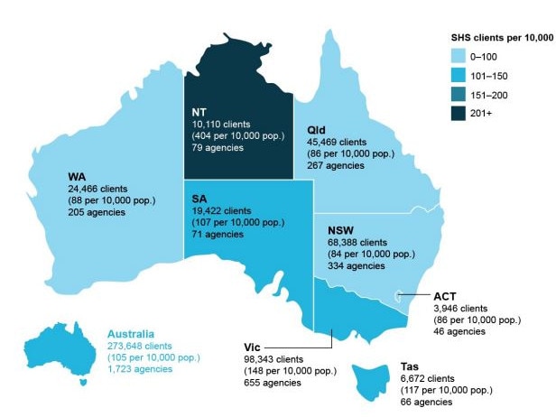 People accessing homelessness services across the country.