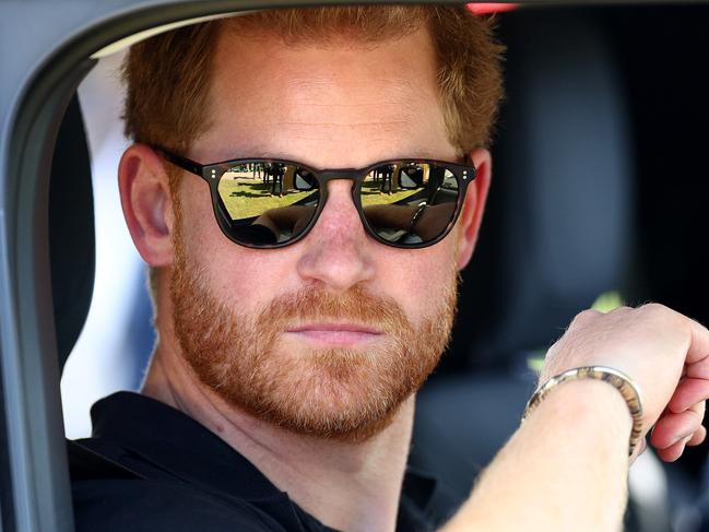 THE HAGUE, NETHERLANDS - APRIL 16: Prince Harry, Duke of Sussex attends the Jaguar Land Rover Driving Challenge on day one day one of the Invictus Games The Hague 2020 at Zuiderpark on April 16, 2022 in The Hague, Netherlands. (Photo by Dean Mouhtaropoulos/Getty Images for the Invictus Games The Hague 2020)