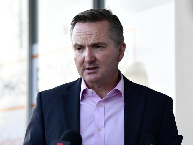 Labor Shadow Treasurer Chris Bowen speaks to the media during a press conference in Sydney on Wednesday. Picture: AAP/Bianca De Marchi