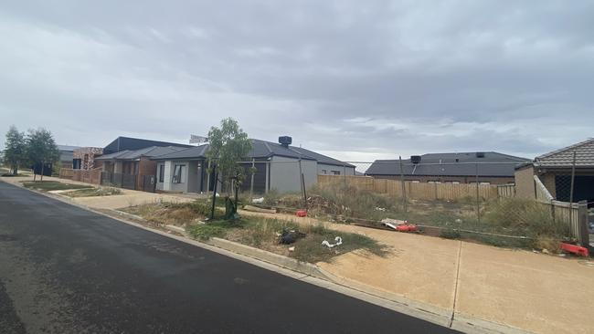 All the other houses on the street have finished being built.