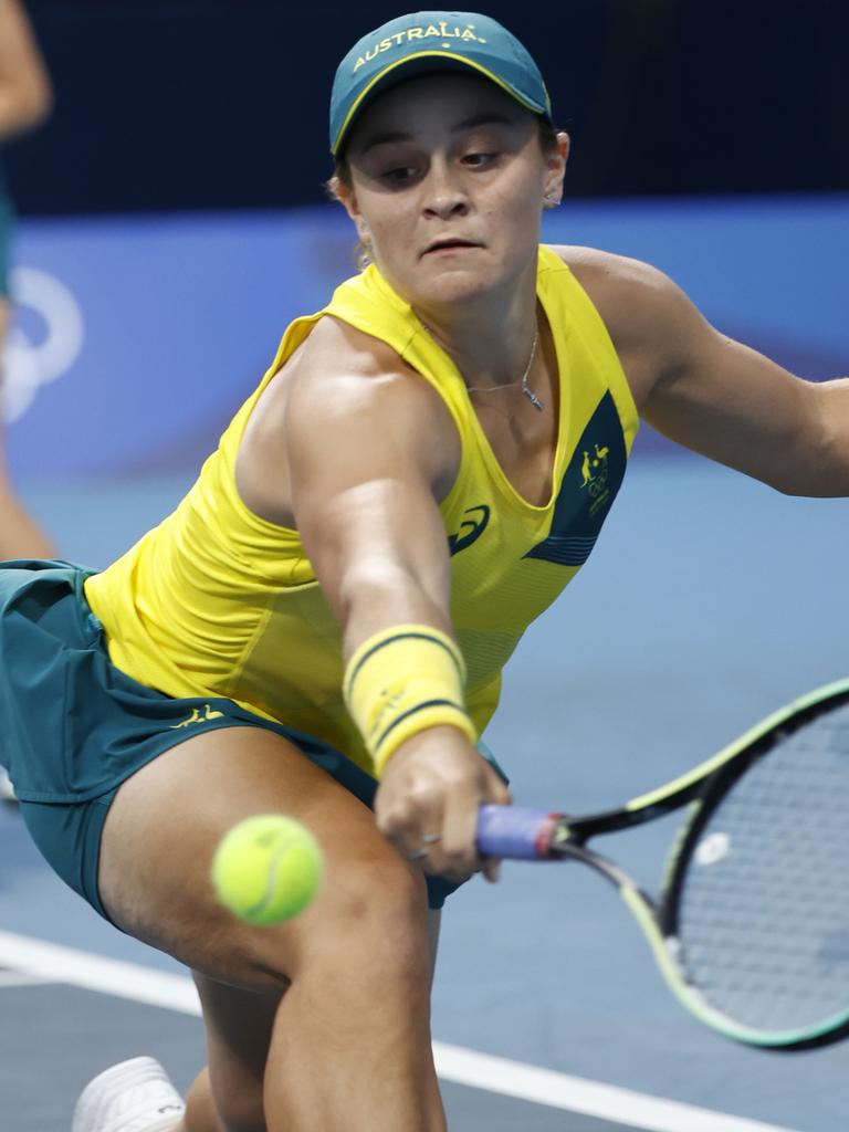 Ash Barty in action at the Tokyo Olympics. Picture: Alex Coppel