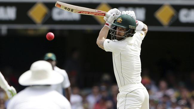 Matthew Wade edges Mohammad Amir and is out for seven on Day 2.