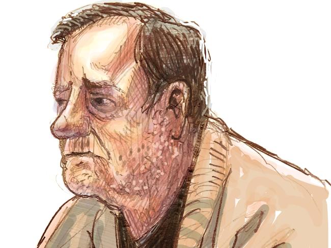 Gregory Keith Davies, 73, has admitted killing Kylie Maybury. Sketch: Mitchell Toy