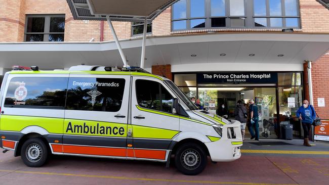 Brisbane’s Prince Charles Hospital, where the unvaccinated receptionist completed two shifts while infectious. Picture: NCA NewsWire / John Gass