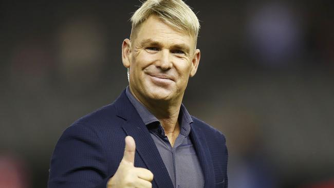 MELBOURNE, AUSTRALIA - JANUARY 10: Shane Warne is seen ahead of the Big Bash League match between the Melbourne Renegades and the Melbourne Stars at Marvel Stadium on January 10, 2020 in Melbourne, Australia. (Photo by Daniel Pockett/Getty Images)