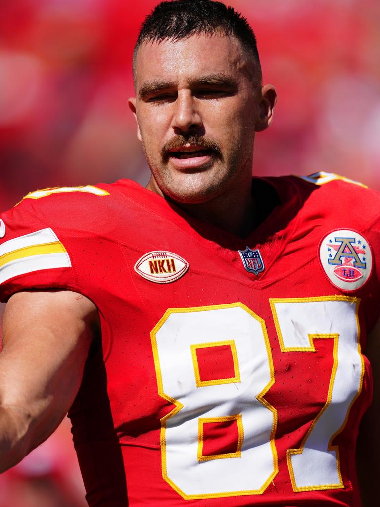 Travis Kelce gearing up to impress Taylor on the field before the big game. Picture:  Jason Hanna/Getty Images