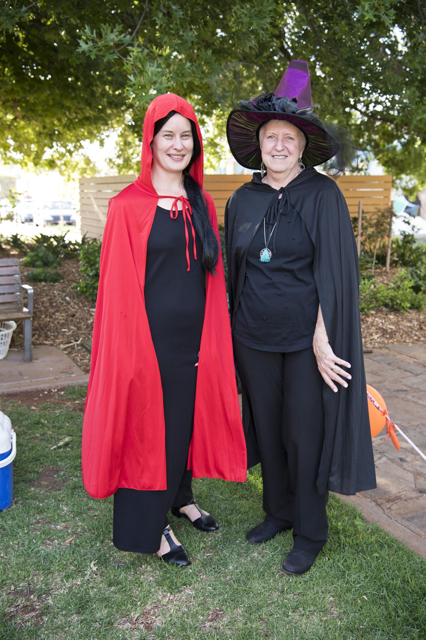 ( From left ) Amie Johnson and Anne Chambers. Halloween family fun event at the Toowoomba Library. Picture: Nev Madsen. Saturday, 26th Oct, 2019.