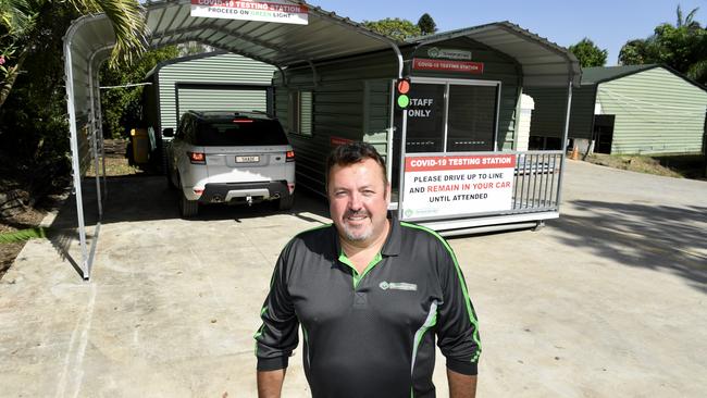 Former director, Rob Salomon, at Transportable Shade Sheds at Landsborough.