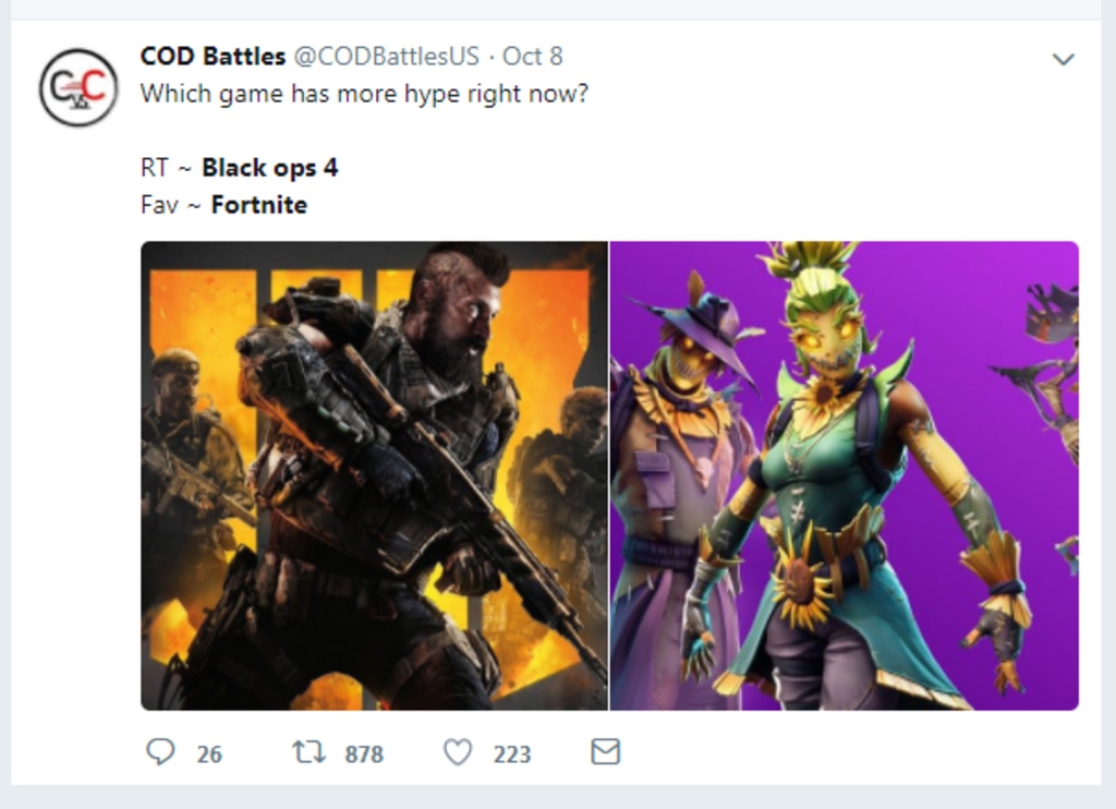 The excitement of gamers is turning away from Fortnite to Black Ops 4.