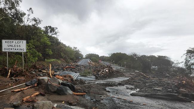 Flooding in the wake of Cyclone Jasper caused numerous landslides that cut the Captain Cook Highway from Cairns to Port Douglas left Hartleys cut off from civilisation. Picture: Brian Cassey