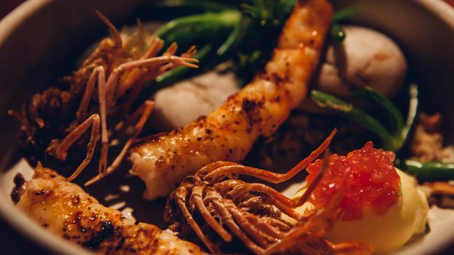 Spencer Gulf Prawns with desert lime and fried heads