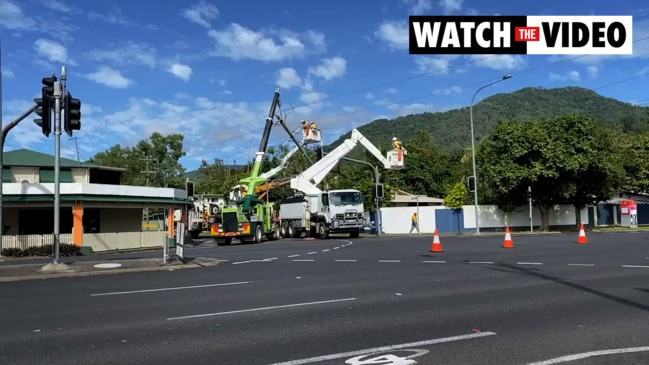 Crews at the scene of Manoora fatal crash