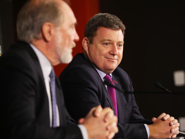 NRL funding announcement with ARLC Chairman John Grant, and Clubs rep Bart Campbell.
