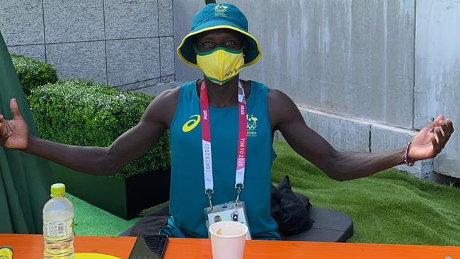 Peter Bol in an Instagram post from the athlete's village in Tokyo. Picture: Instagram