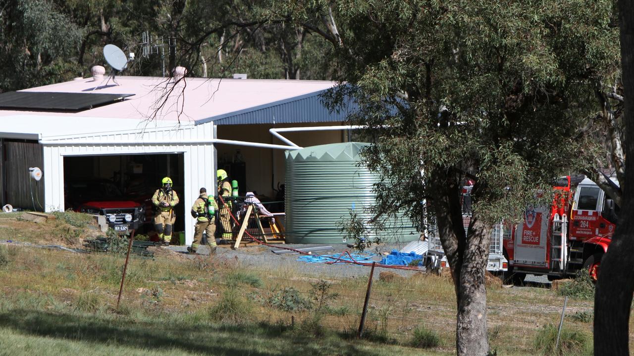 Police and fire crews at a home in Coonabarabran where two children were found dead. Picture: NewsWire/Dean Marzollla