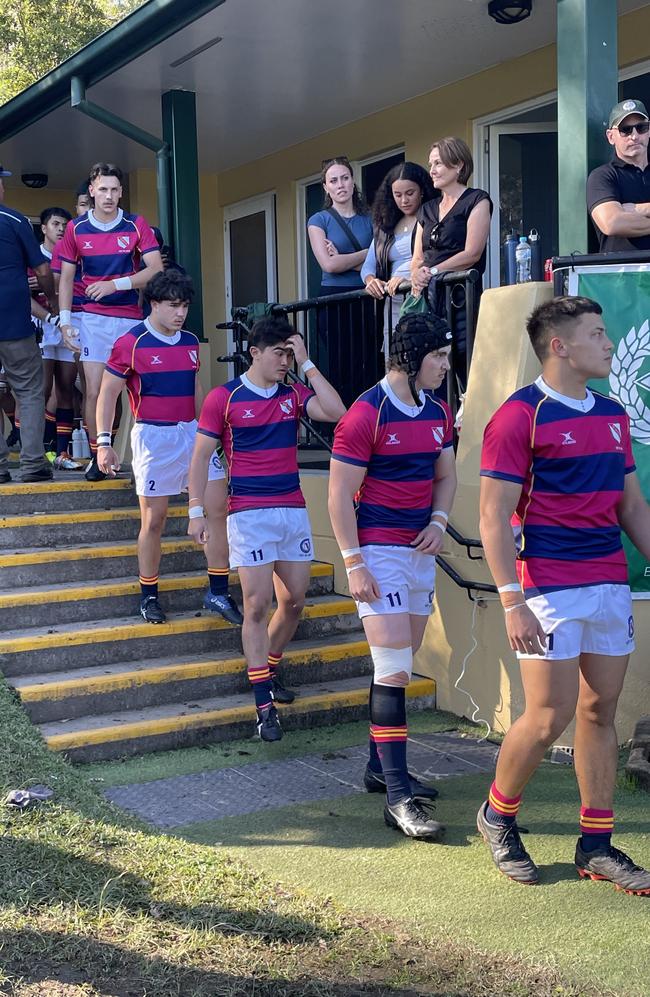 BSHS First XV running out for the first time in 2022. Doug Kennar (first), Jasper Benson (second).