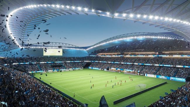 An artist impression of the inside of the new stadium. Picture: Supplied