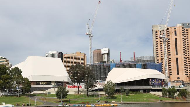 Work is underway on SkyCity’s upgrade. Picture: TAIT SCHMAAL.