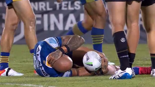 Blake Ferguson milks a penalty for his team. Picture: Fox Sports