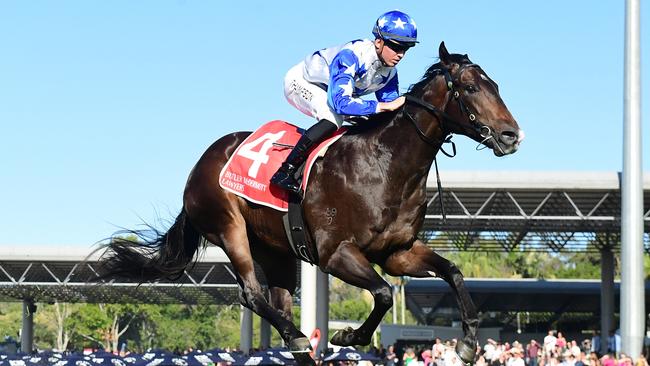 Stuart Kendrick-trained two-year-old Defiant Spirit, pictured when winning his first start on the Sunshine Coast on June 2. Picture: Grant Peters/Trackside Photography