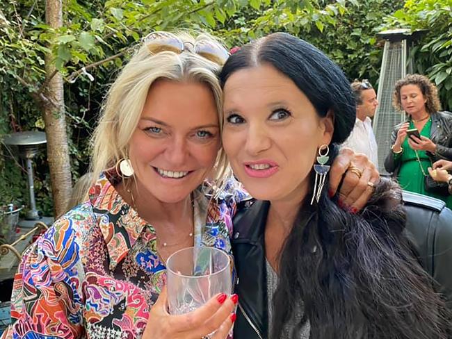 Fiona Bendall with friend Olga Balakleets at a party in London. Photo: Facebook / Olga Balakleets