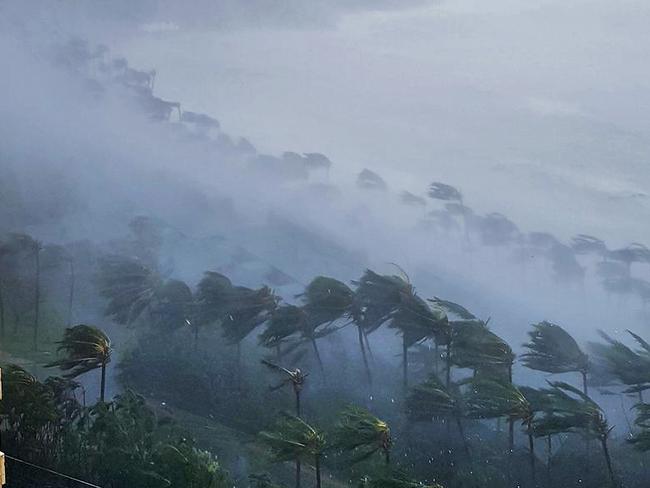 Catseye beach, Hamilton Island has borne the brunt of the storm. Picture: Revell Norquay/Twitter