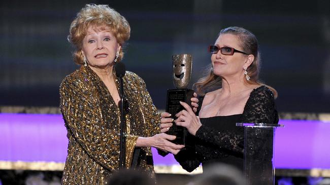 Debbie Reynolds and Carrie Fisher eventually reconciled and remained close until their deaths, a day apart. Picture: AP