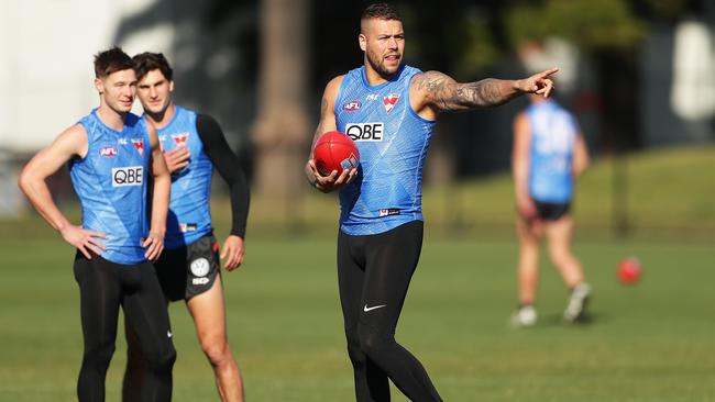 Lance Franklin is racing the clock to return from a hamstring injury for his 300th AFL game. Picture: Matt King (Getty).