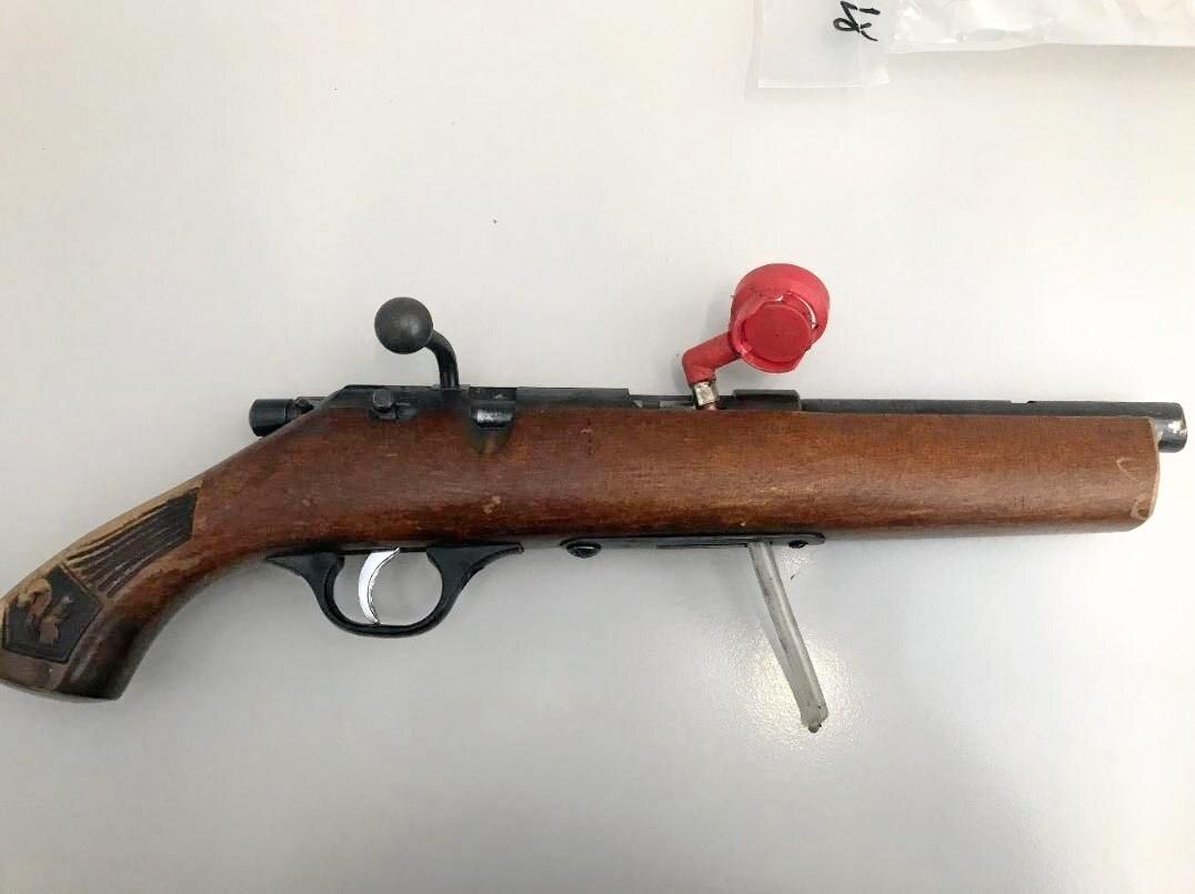 One of the firearms police allegedly seized in a 12-month drug operation to bust an organised crime gang.