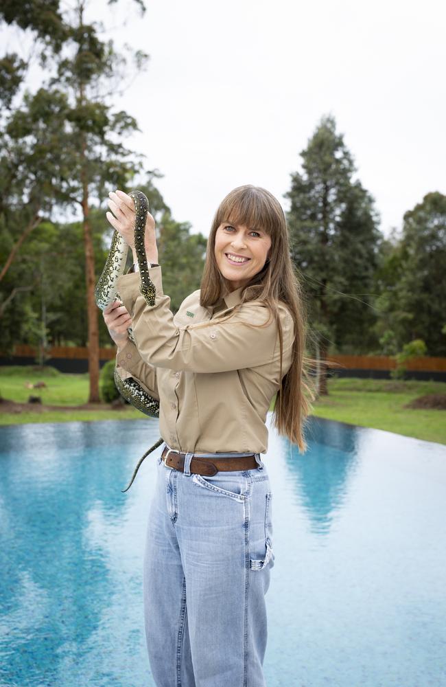 Terri Irwin at Crocodile Hunter Luxury Lodge, Australia Zoo, Beerwah. Picture: Russell Shakespeare